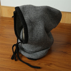 羊毛帽子女士秋冬季编织针织帽保暖洋气毛线帽显脸小卷边堆堆帽，帽子，九月九羊绒