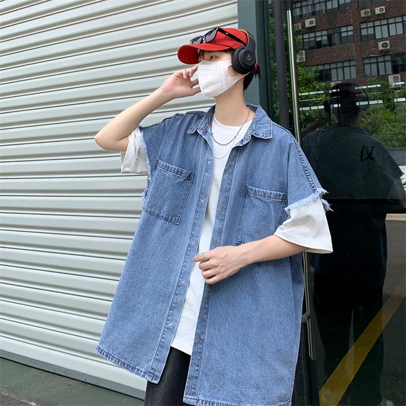 牛仔马甲男韩版潮流高街帅2023夏季新款ins宽松百搭外套W2833-P42,男装背心/马甲,星座412-2