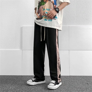 欧美高街侧边条纹休闲裤子男生2023新款潮流宽松运动长裤K666-P32图片
