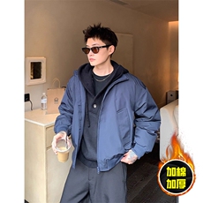 现货冬季美拉德立领飞行夹克廓形高街棒球服加棉加厚棉衣外套，男装夹克，电商A443