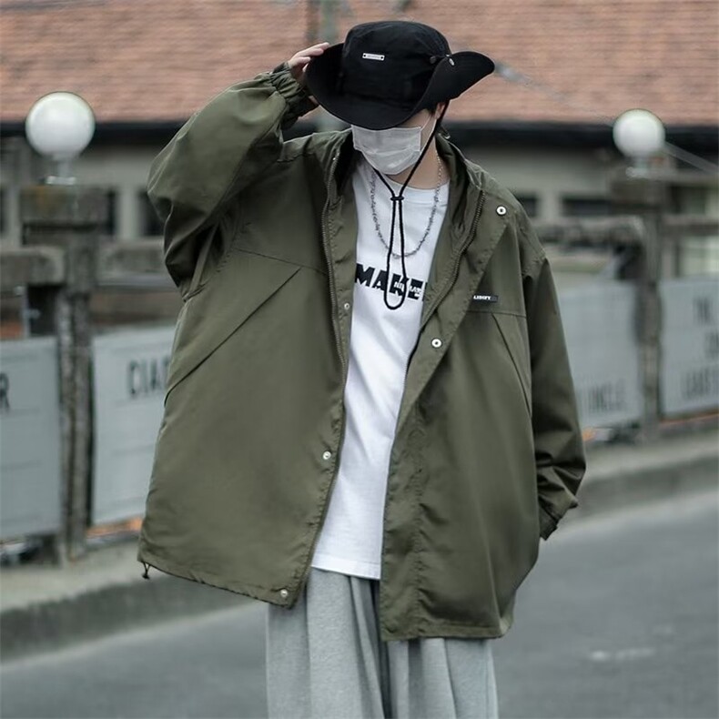 2022美式hiphop冲锋衣潮牌高街外套机能风工装痞帅夹克W5524-P58,男装夹克,星座512-2