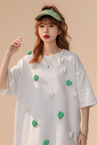 1中性风大码M-5XL情侣潮网红小爱心圆领短袖T恤男DT7742P55控78图片