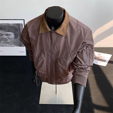潮牌秋季新款小米格防水翻领夹克男士休闲外套A406JK2557P70，男装夹克，星座309（原A406）