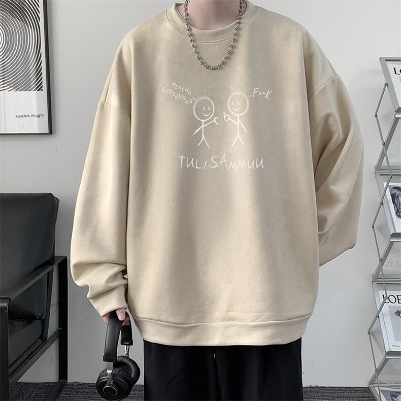 麂皮绒卫衣男大码重磅长袖t恤男JW81302-P35,男装卫衣,电商A040