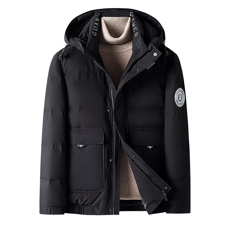 21冬装连帽宽松纯色羽绒服男士休闲保暖外套90%白鸭绒ZG2936-P270,男装羽绒服,电商B212（原钱塘6029）
