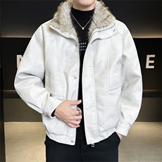 座山雕加绒皮衣男加厚宽松版冬季外套C317-26628-P215，男装皮衣，电商C317