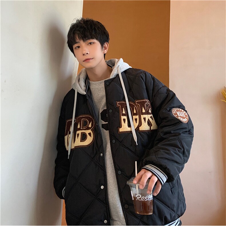 连帽棒球服菱男菱形格加棉加厚棉服棉袄植绒外套X1213-MY22-P125,男装棉衣,星座1213