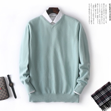 2024年秋季男士V领纯色羊毛羊毛衫新款舒适柔软打底毛衣男装，男装羊毛衫，枫宸羊绒