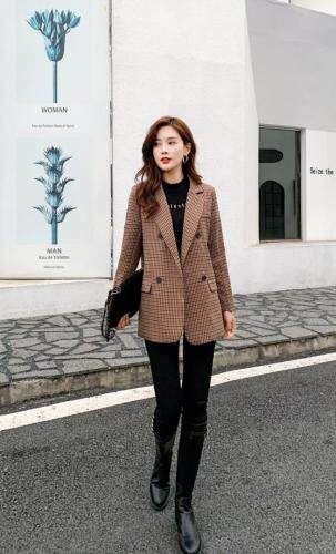 2021春装新款格子西装20296#，女装西装，樱·之秀