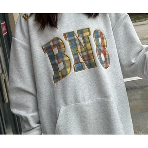 5240-P50原版贴布刺绣休闲 连帽卫衣 薄款/加绒图片