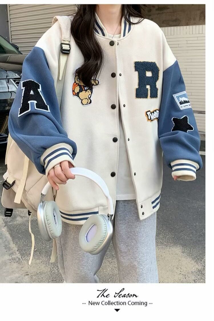 美式棒球服外套女2026秋冬新款初中高中学生潮夹克上衣服,男装夹克,星座218-1（原230）