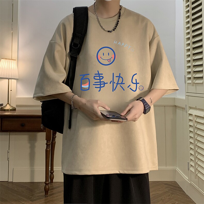 麂皮绒短袖t恤男大码半袖男 JD82183-P25图片