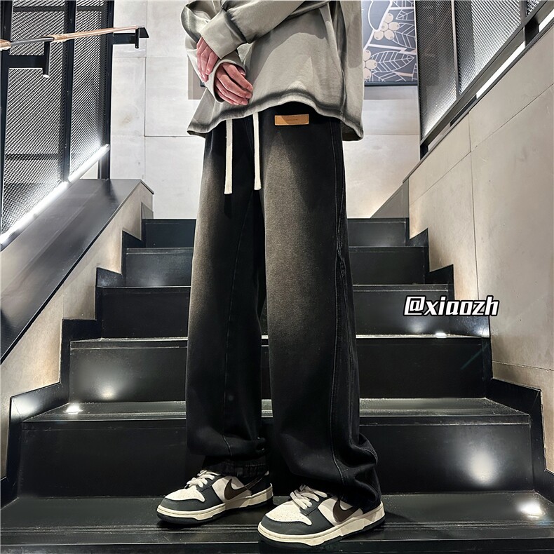 XZ616秋季重磅设计感贴标分割休闲牛仔长裤TY1010特P65控78,男装休闲裤,星座512A（原616）