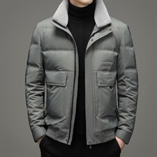 2023秋冬季新款羽绒服男士短款立领保暖休闲外套SNNYR86058-P275，男装羽绒服，电商B212（原钱塘6029）