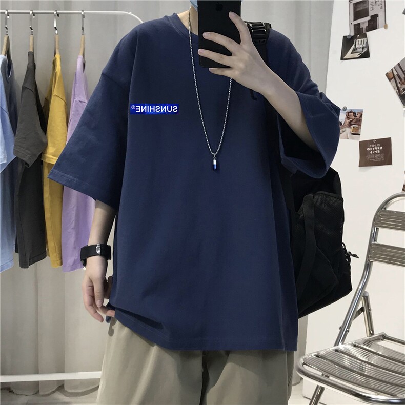 CL9常年款男士休闲字母印花T恤衫外套圆领半袖五分袖TEE男女中性,男装T恤,星座115A-3