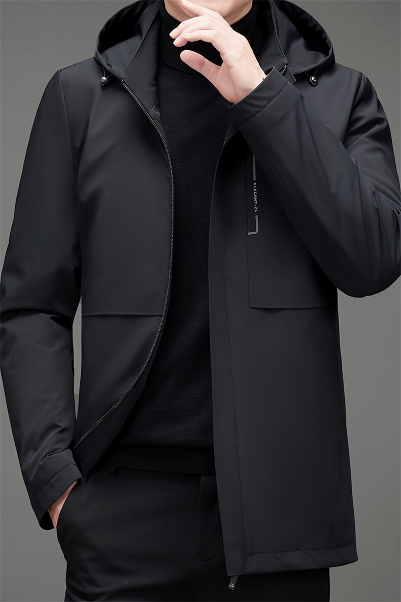 D2107冬季男士羽绒服外套男装连帽修身白鸭绒可拆卸内胆潮流P360,男装羽绒服,电商B360