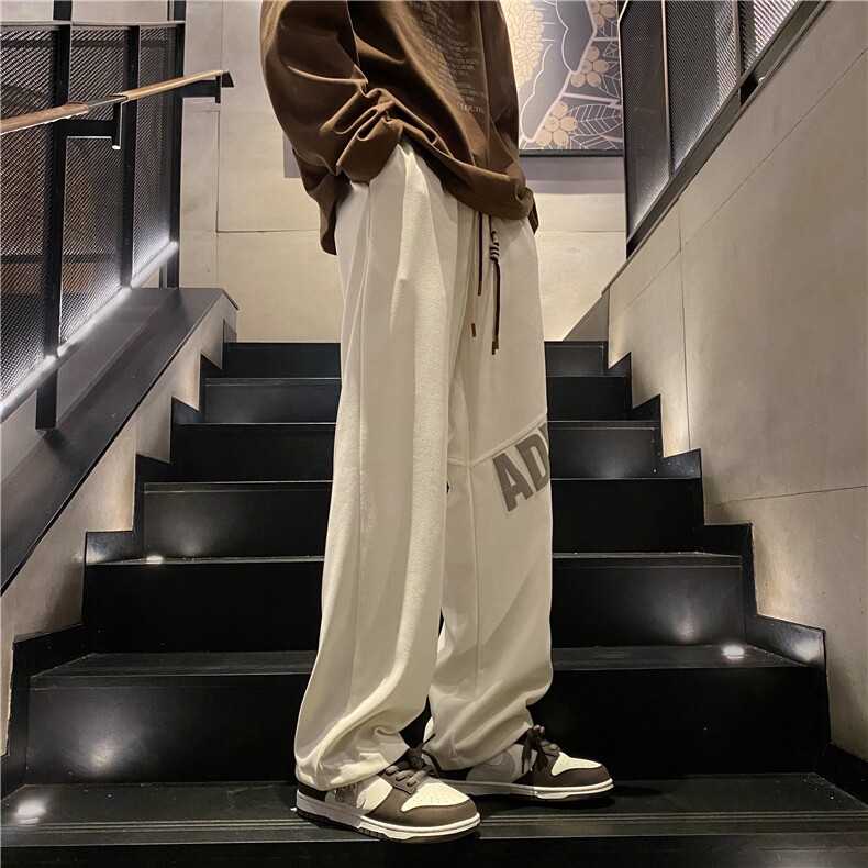 抖音品质春季新款潮流字母印花休闲裤卫裤B315-K23404-特p30控58,男装休闲裤,电商B315