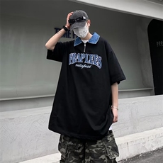 POLO衫夏季潮刺绣流行2023五分袖ins男百搭时尚潮流新款WB075-P34，男装T恤，星座412