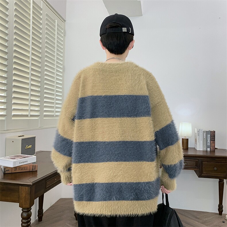 【新品】2025秋冬男士仿貂绒时尚休闲百搭针织毛衣潮流-M073-P53,男装针织衫/毛衣,星座1105-1