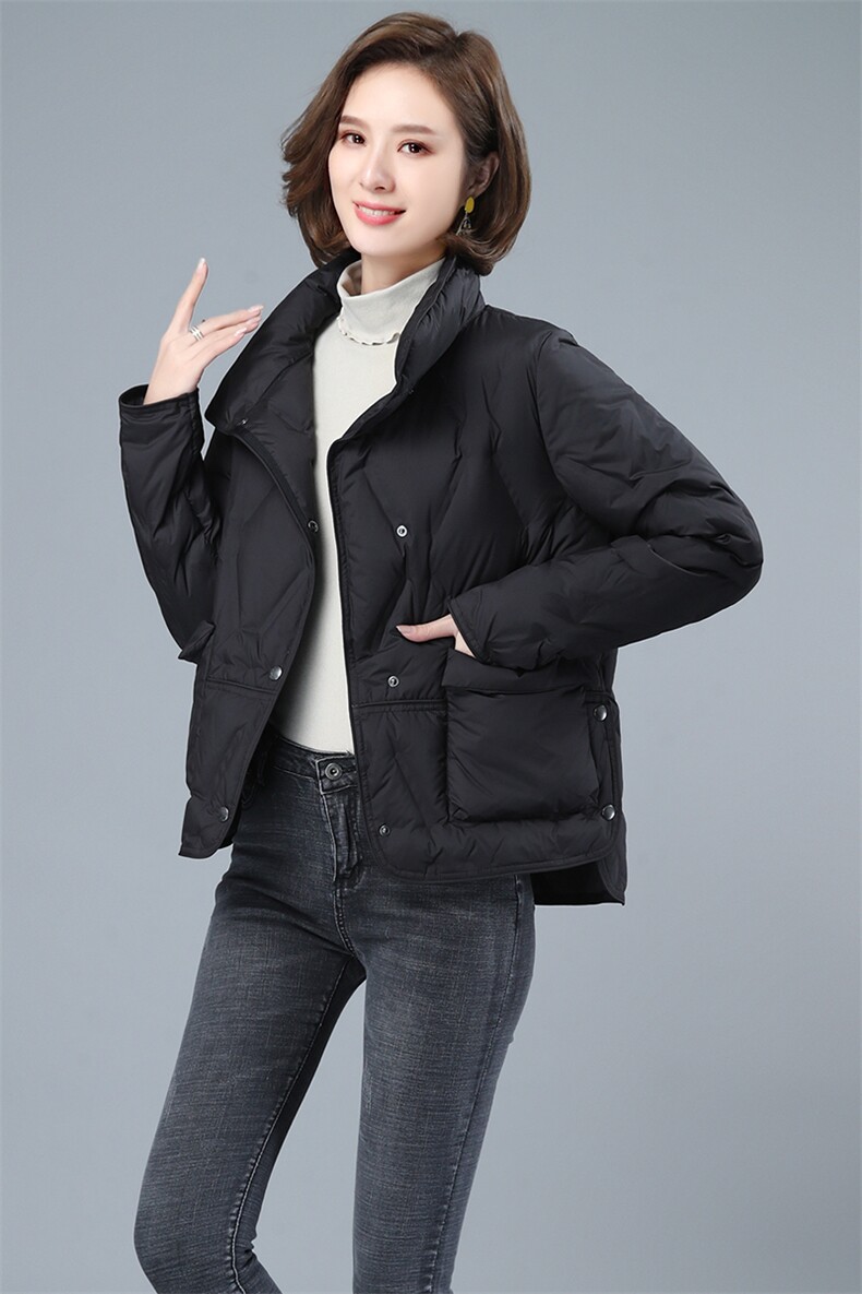 2020冬季新款时尚百搭宽松休闲舒适立领羽绒服,女装羽绒服,小林双子