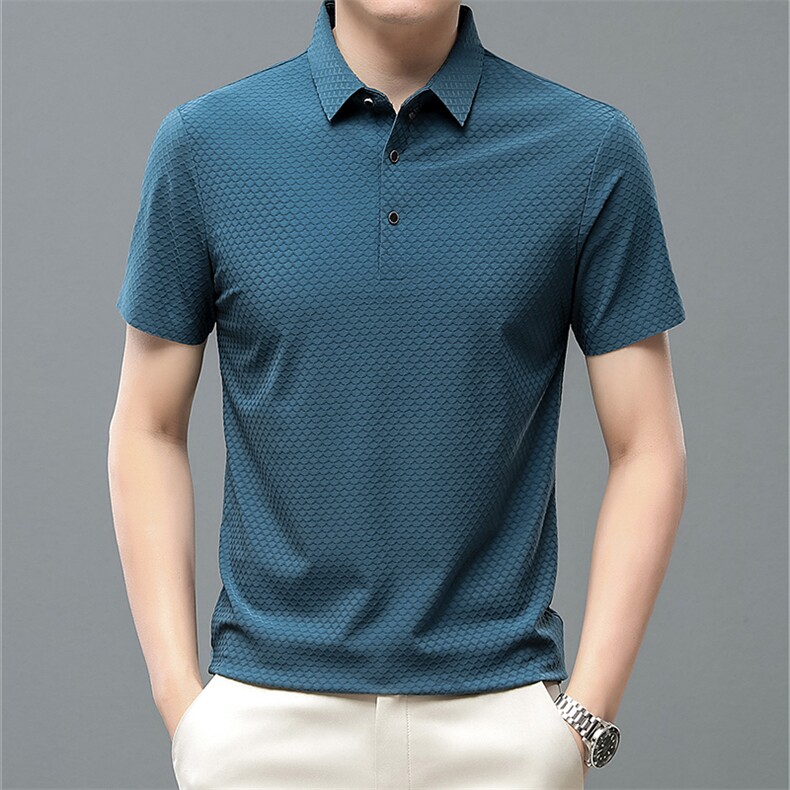 夏季青年男士休闲纯色短袖t恤男上衣免烫半袖Polo衫 ZL66363-P63图片