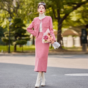 时尚小香风套装女2024秋冬季新款气质穿搭高级感减龄半身裙两件套图片