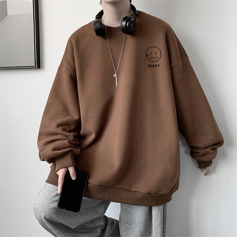 圆领卫衣男大码加厚加绒长袖t恤男S6072-P28加绒款-P33,男装卫衣,电商A040