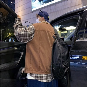 设计感小众毛边工装牛仔马甲男潮流外套复古坎肩背心MJ121-P50图片