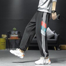 男裤子潮牌ins宽松条纹大码宽松青少年男士休闲长裤HY3052-P30，男装休闲裤，电商A128