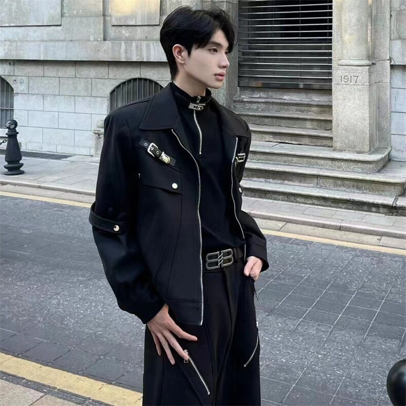 短夹克男小众金属解构外套男(裤子2611）5061-P95（前3张网图）,男装夹克,星座910-5