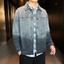 男士牛仔外套2021新款青少年休闲时尚夹克秋装DF12T，男装夹克，电商A102
