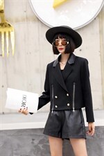 拼接短款外套，其它，博内歌特