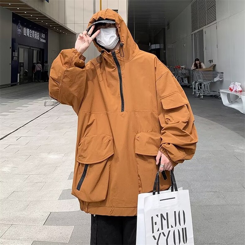 日系机能风工装夹克春秋季连帽冲锋衣ins宽松卫衣外套男WY899-P48,男装夹克,星座1008-1