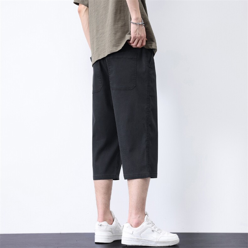 2024夏季新款莱塞尔七分裤男青少年松紧腰休闲短裤沙滩裤D627-P42,男装休闲裤,星座224-1