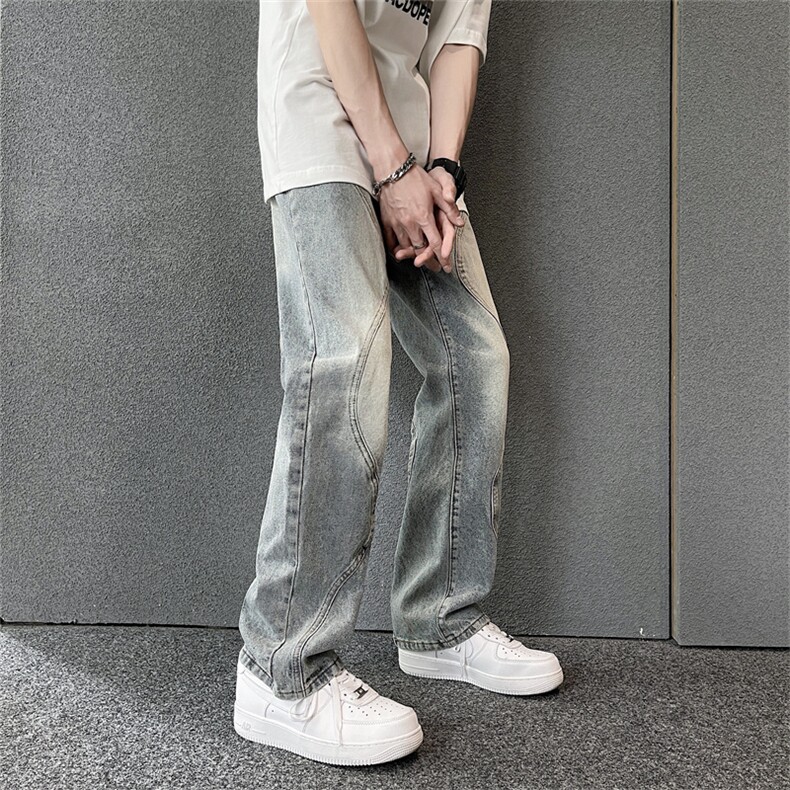 新款宽松直筒美式高街牛仔裤潮流ins阔腿长裤K3164-P45,男装牛仔裤,星座512-2
