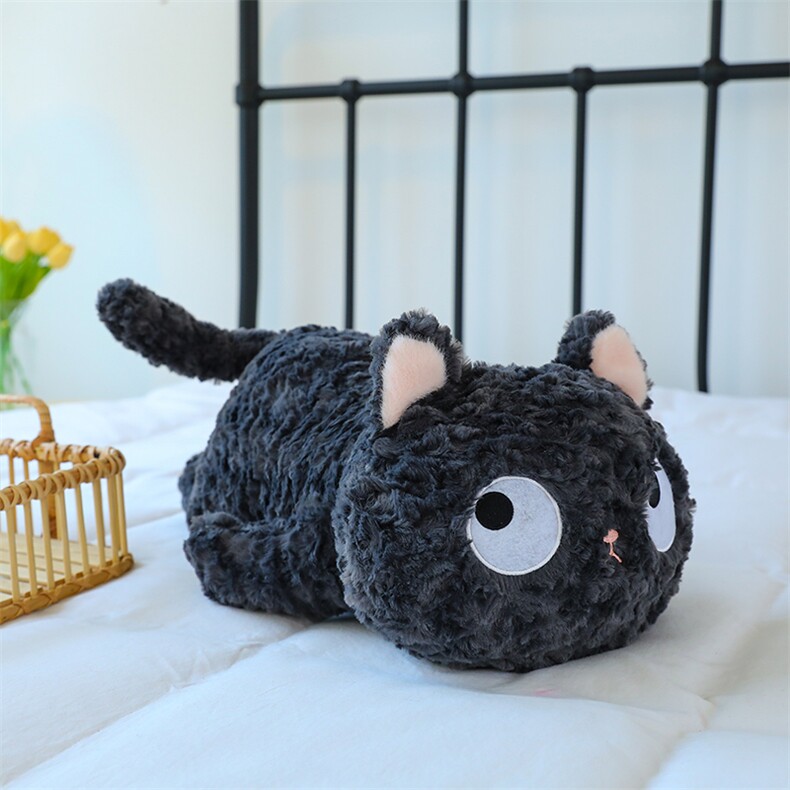 新款卡通猫咪公仔毛绒玩具黑猫玩偶抱枕创意卧室摆件娃娃生日礼物，兔儿网供
