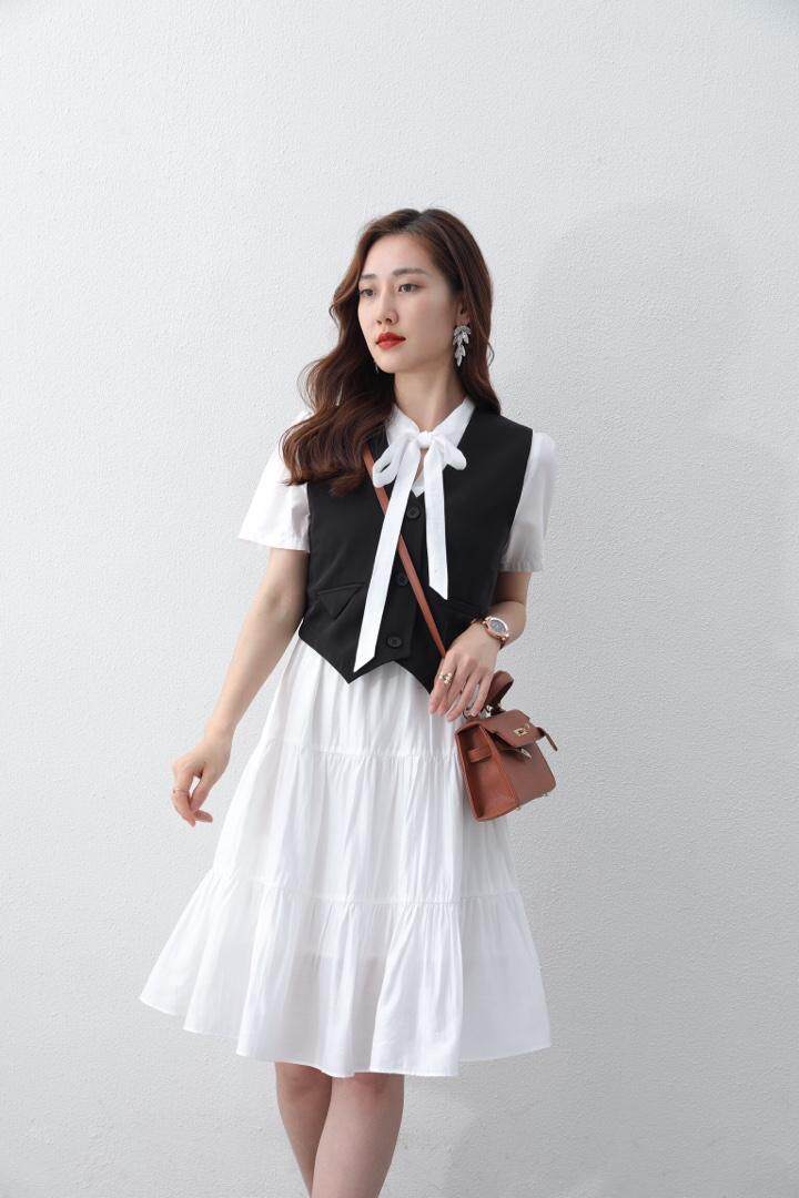 夏季新款韩版两件套连衣裙，女装连衣裙，裳之恋语