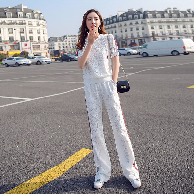 蕾丝职业套装夏装2025新款爆款休闲显瘦减龄气质两件套衣服女装潮,女装套装/套裙,梦依杭