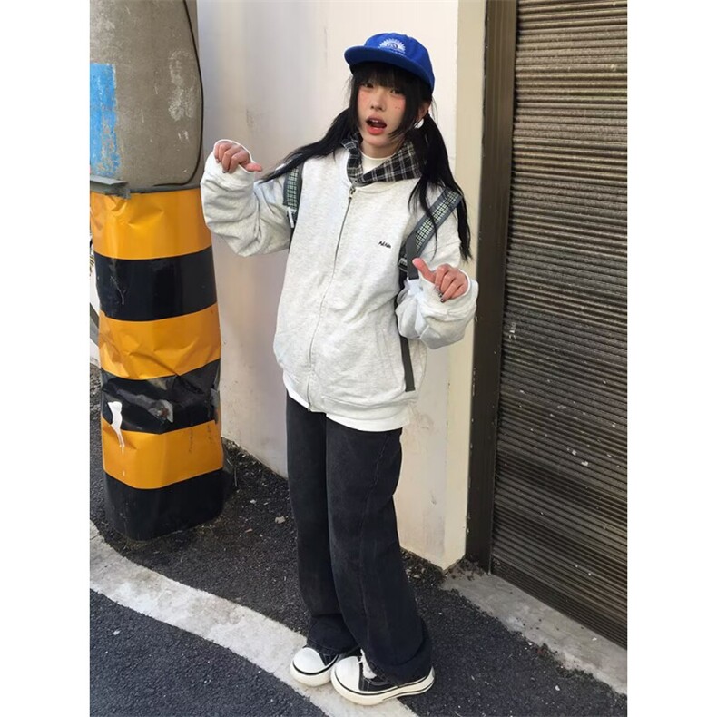 原宿日系ins简约流行文艺气质时尚潮流高品质开衫卫衣新款慵懒,男装卫衣,星座506A