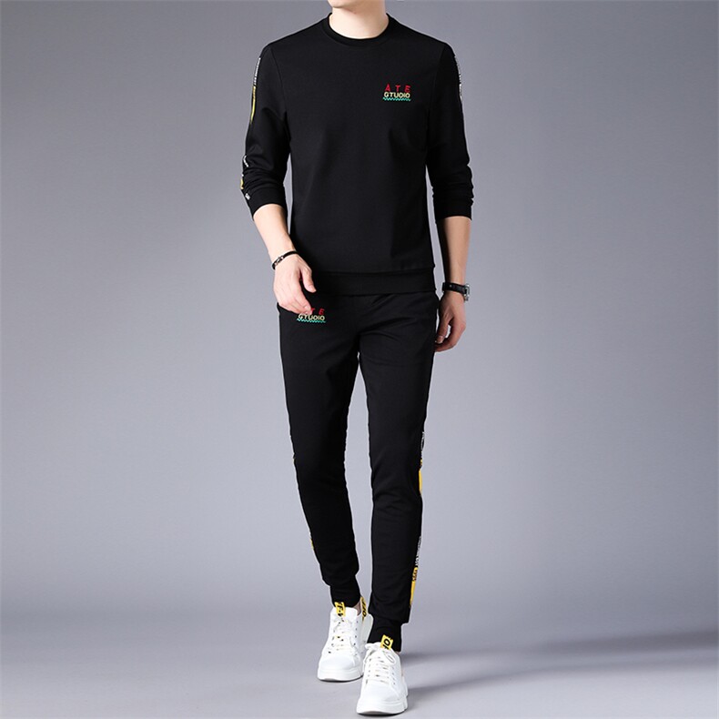 CA9008钱塘2020-2中青年男士时尚休闲帅气潮流春秋款套装P150,男装休闲套装,钱塘207-2