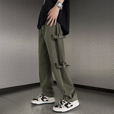 青春流行ins男原宿美式vibe裤子直筒水洗拉链牛仔裤潮N795P40，男装牛仔裤，星座1116-2