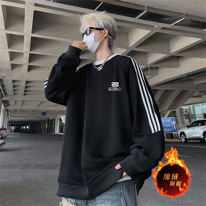 抖音得物供货提供视频秋冬重磅美式宽松织带圆领卫衣0333,男装卫衣,电商A486