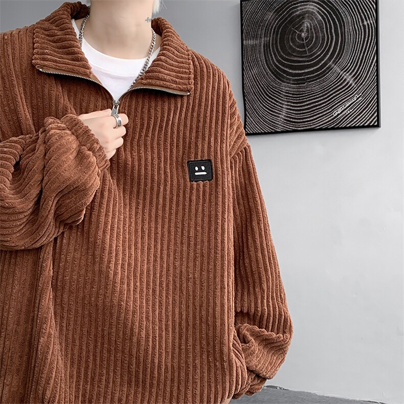 仓库大货DSA059-WY7870-p48控68立领半拉链大码百搭绒感卫衣,男装卫衣,电商A059