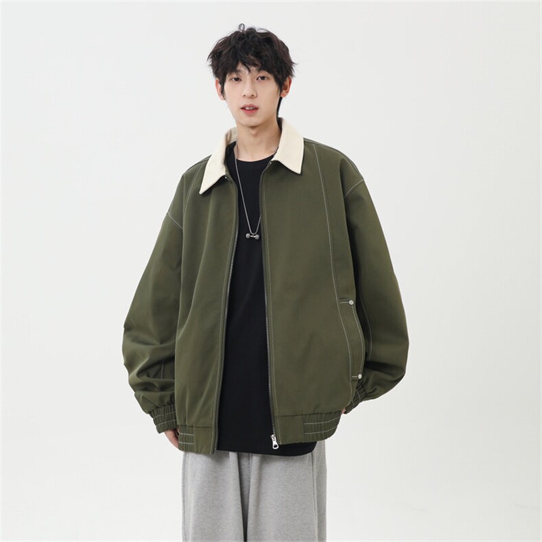 2025春休闲痞帅工装翻领夹克潮流外套得物二开XZ301b-2-JK2585P78图片
