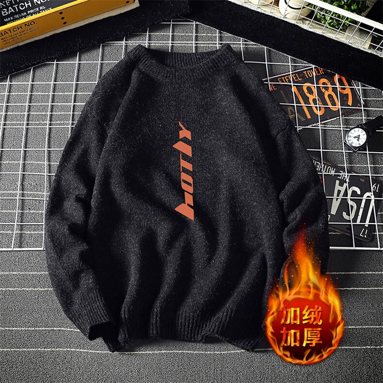 M19006-P45 加绒款-P65 加厚加绒毛衣男大码毛线衣男针织衫男线衫图片