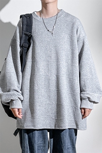 1纯色方格花纹大码M-5XL卫衣男聚酯纤维95%氨纶5%WY77050P38控58图片