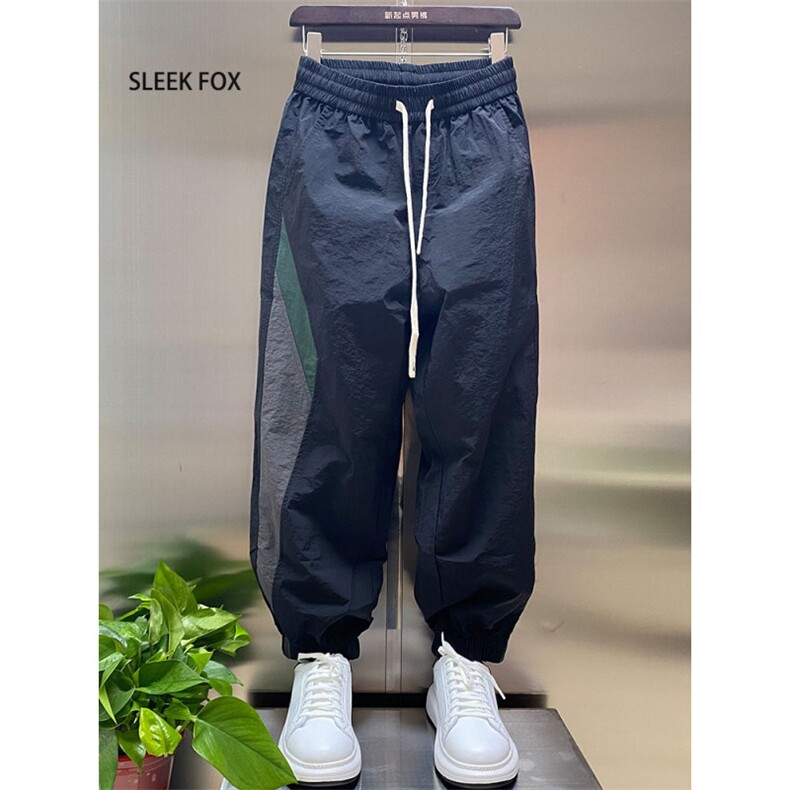 1506-1/KGT-7751/P34.5潮流条纹拼接户外束脚运动休闲裤春季男款,男装休闲裤,星座1506-1