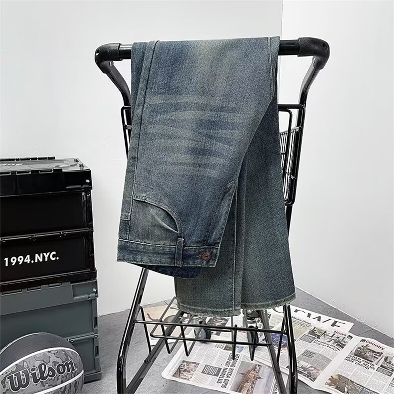 美式牛仔裤男春秋新款休闲直筒裤A90P43,男装牛仔裤,星座1116-2