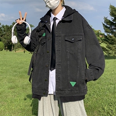 美式潮牌牛仔衣夹克男秋季宽松街头百搭潮流休闲外套JK016-P68，男装夹克，星座308B-1