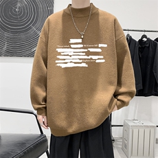 半高领毛衣男大码胖子针织衫毛线衣M18445-P45加绒款-P65，男装针织衫/毛衣，电商A040